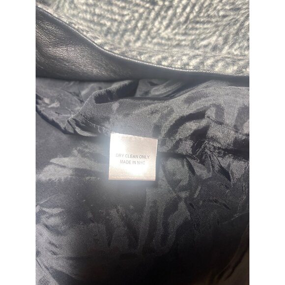 Laveer Tweed Pattern Blazer Jacket Double Breasted Black and Grey Color Size 10 - Picture 7 of 9